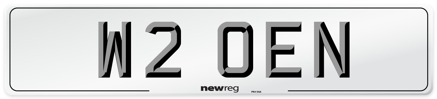 W2 OEN Number Plate from New Reg